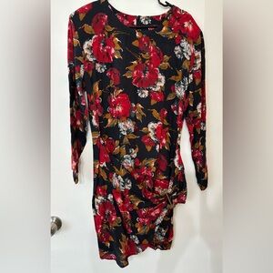 Vintage Blake Adam’s Made in USA Long Sleeve Draped Floral Print Dress Size 13